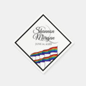 Gay Pride-Regenbogenflagge Hochzeit von Napkins Serviette (Ecke)