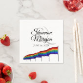 Gay Pride-Regenbogenflagge Hochzeit von Napkins Serviette (Beispiel)