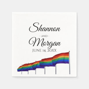 Gay Pride-Regenbogenflagge Hochzeit von Napkins Serviette