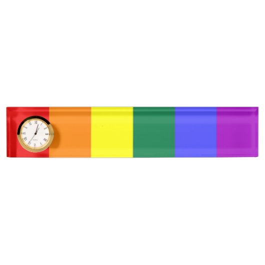 Gay Pride-Regenbogenflagge Namensplakette (Vorderseite)