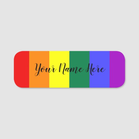 Gay Pride-Regenbogenflagge Namensschild (Vorderseite)