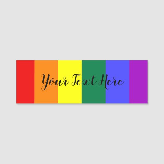 Gay Pride-Regenbogenflagge Namensschild (Vorderseite)
