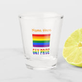 Gay Pride Regenbogenflagge Orange Personalisiert Schnapsglas (Vorderseite)