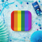 Gay Pride-Regenbogenflagge Pappteller (Party)
