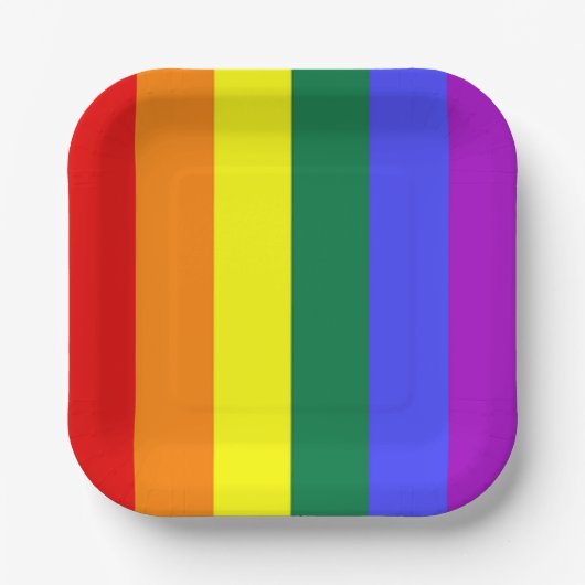 Gay Pride-Regenbogenflagge Pappteller (Vorderseite)