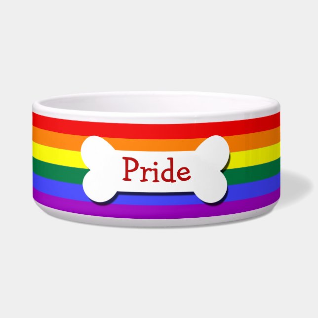 Gay Pride-Regenbogenflagge Personalisiert Napf (Vorderseite)