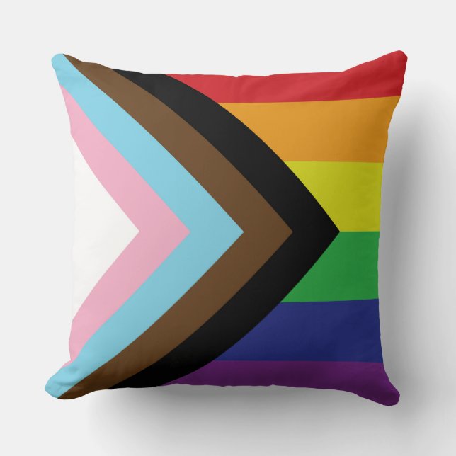 Gay Pride-Regenbogenflagge Progressive LGBTQIA+ Kissen (Vorderseite)
