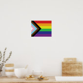Gay Pride-Regenbogenflagge Progressive LGBTQIA+ Poster (Küche)