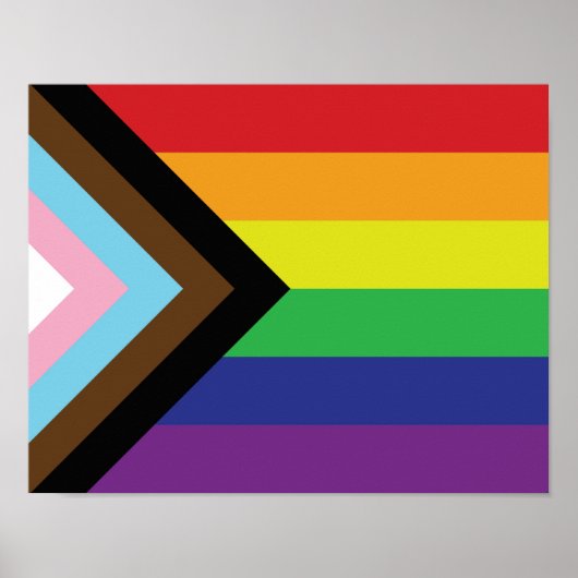 Gay Pride-Regenbogenflagge Progressive LGBTQIA+ Poster (Vorne)