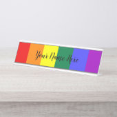 Gay Pride-Regenbogenflagge Schreibtischnamensplakette (Vorderseite )