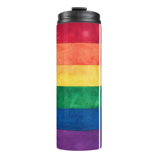 Gay Pride-Regenbogenflagge Thermosbecher (Vorderseite)