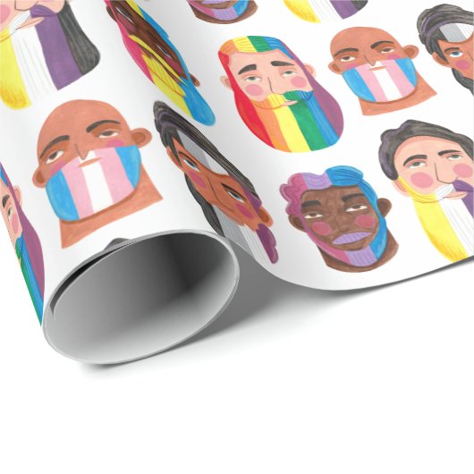 Gay Pride Regenbogenflaggen Geschenkpapier (Rolleneckpunkt)