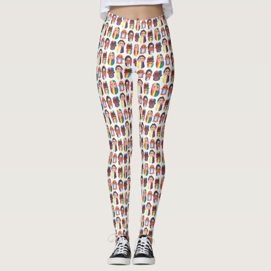 Gay Pride Regenbogenflaggen Leggings (Vorderseite)