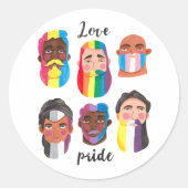 Gay Pride Regenbogenflaggen Runder Aufkleber (Vorderseite)