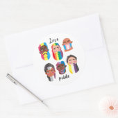 Gay Pride Regenbogenflaggen Runder Aufkleber (Umschlag)