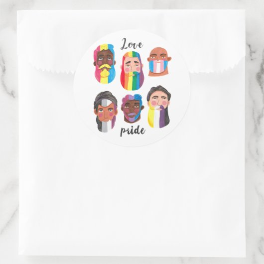 Gay Pride Regenbogenflaggen Runder Aufkleber (Tasche)