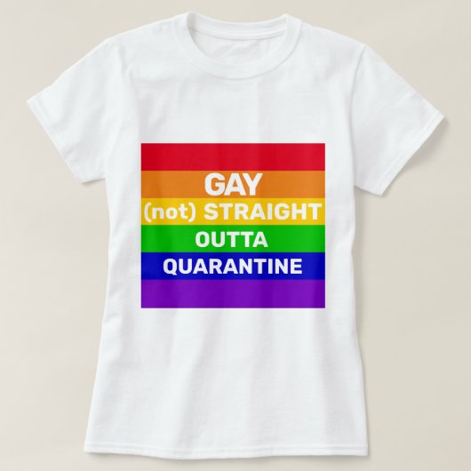Gay Pride Regenbogenflaggenquarantäne Anführungspa T-Shirt (Design vorne)
