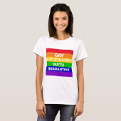 Gay Pride Regenbogenflaggenquarantäne Anführungspa T-Shirt (Vorne ganz)