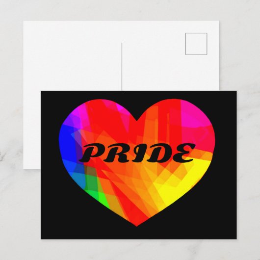 Gay Pride Regenbogenherz Postkarte (Vorne/Hinten)