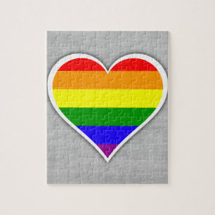 Gay Pride-Regenbogenherz Puzzle