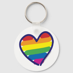 Gay Pride Regenbogenherz Schlüsselanhänger