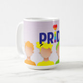 Gay Pride - Regenbogenmenschen Kaffeetasse (Vorderseite Links)