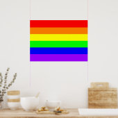 Gay Pride-Regenbogenpflaster (reine Farben) Poster (Küche)