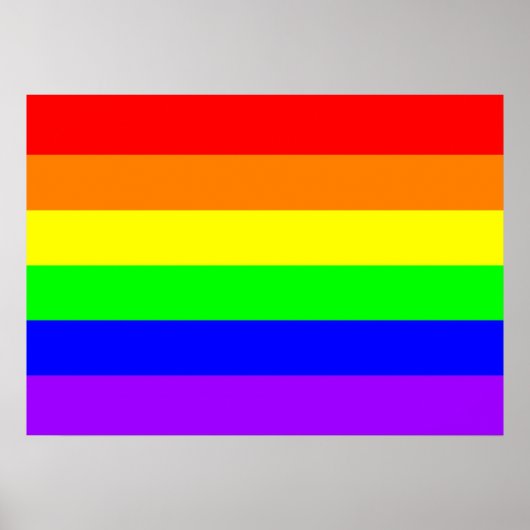 Gay Pride-Regenbogenpflaster (reine Farben) Poster (Vorne)