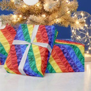 Gay Pride Regenbogenstreifen unter Regenbogenflagg Geschenkpapier
