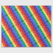 Gay Pride Regenbogenstreifen unter Regenbogenflagg Geschenkpapier (Flach)