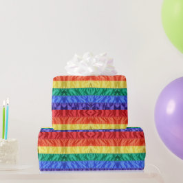 Gay Pride Regenbogenstreifen unter Regenbogenflagg Geschenkpapier