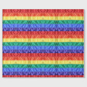 Gay Pride Regenbogenstreifen unter Regenbogenflagg Geschenkpapier (Flach)