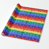 Gay Pride Regenbogenstreifen unter Regenbogenflagg Geschenkpapier (Ungerollt)