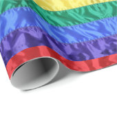 Gay Pride Regenbogenstreifen unter Regenbogenflagg Geschenkpapier (Rolleneckpunkt)