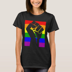 Gay Pride Resist Fist Regenbogenflagge Lgbtq Shirt