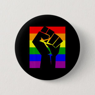 Gay Pride Resist Fist Regenbogenflagge Lgbtq Shirt Button