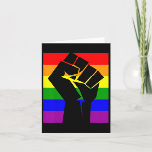 Gay Pride Resist Fist Regenbogenflagge Lgbtq Shirt Karte