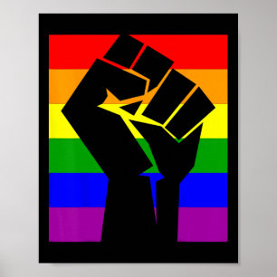 Gay Pride Resist Fist Regenbogenflagge Lgbtq Shirt Poster