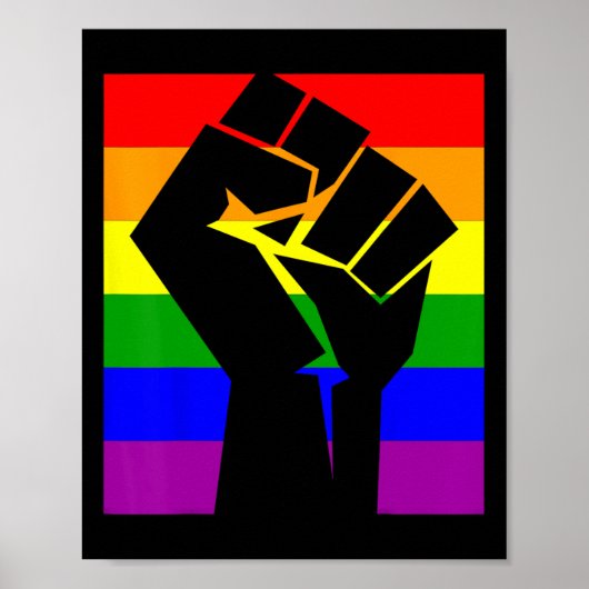 Gay Pride Resist Fist Regenbogenflagge Lgbtq Shirt Poster (Vorne)