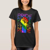 Gay Pride Resist Fist-Regenbogenflagge Lgbtq T-Shirt (Vorderseite)