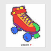 Gay Pride Retro Rainbow Roller Skate Aufkleber (Blatt)