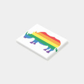 Gay-Pride-Rhino Post-it Klebezettel (angewinkelt)
