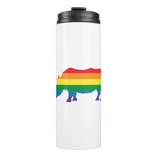 Gay-Pride-Rhino Thermosbecher (Vorderseite)
