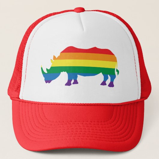 Gay-Pride-Rhino Truckerkappe (Vorderseite)