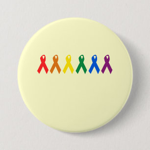 Gay Pride Ribbon-Farben Button