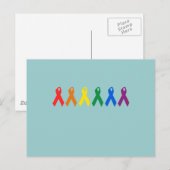 Gay Pride Ribbon-Farben Postkarte (Vorne/Hinten)