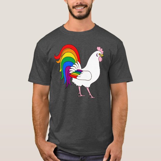 Gay Pride Rooster T-Shirt (Vorderseite)
