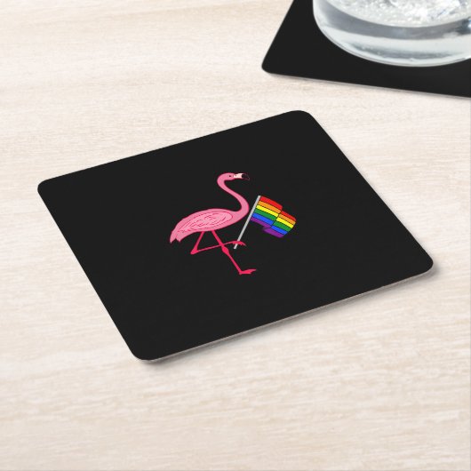 Gay Pride Rosa Flamingo-Bonbon Stolz Monat Rechteckiger Pappuntersetzer (angewinkelt)