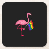 Gay Pride Rosa Flamingo-Bonbon Stolz Monat Rechteckiger Pappuntersetzer (Vorderseite)
