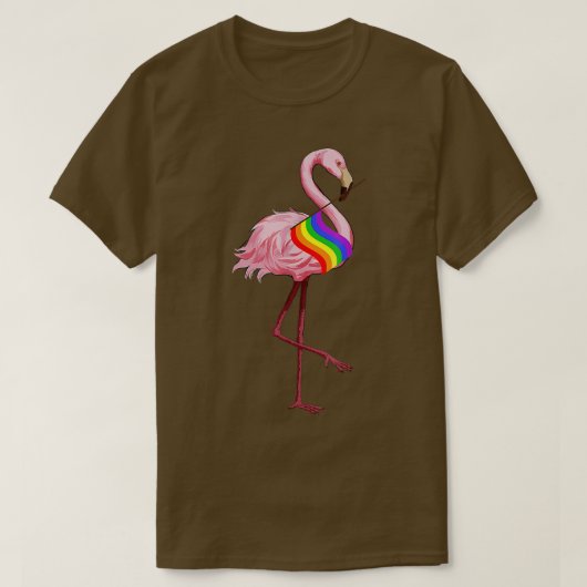 Gay Pride Rosa Flamingo LGBT Monat T-Shirt (Design vorne)